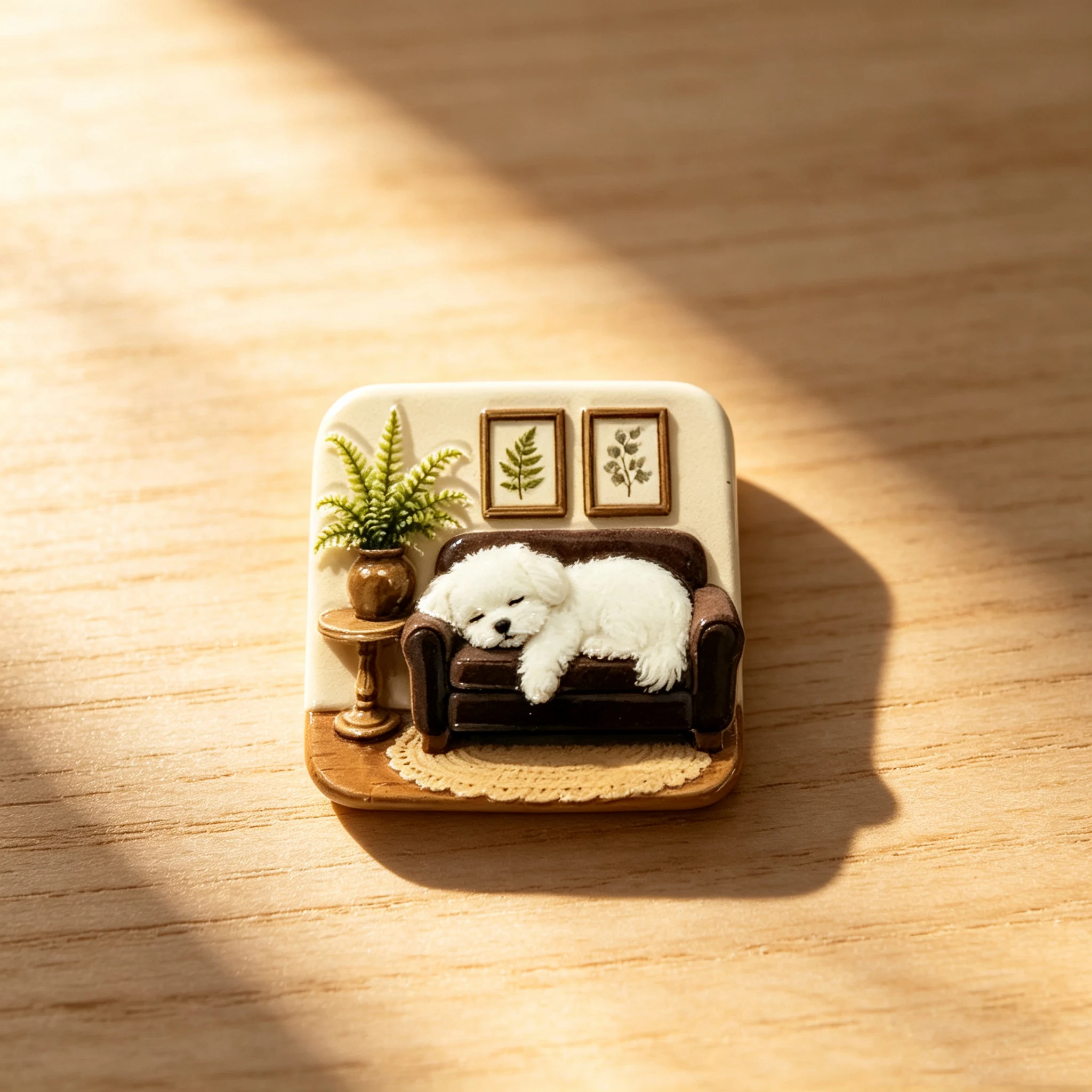 Sofa Sleeping Puppy Creative Resin 3D Relief Fridge Magnets Travel Commemorative Gift for Friends