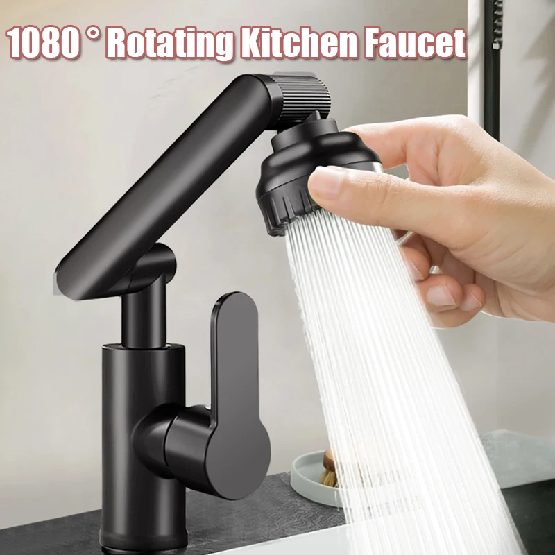 

Поворотный на 1080-градусный смеситель для кухонной раковины, бытовой смеситель для кухни и ванной комнаты, многофункциональный гибкий усилитель, универсальные краны