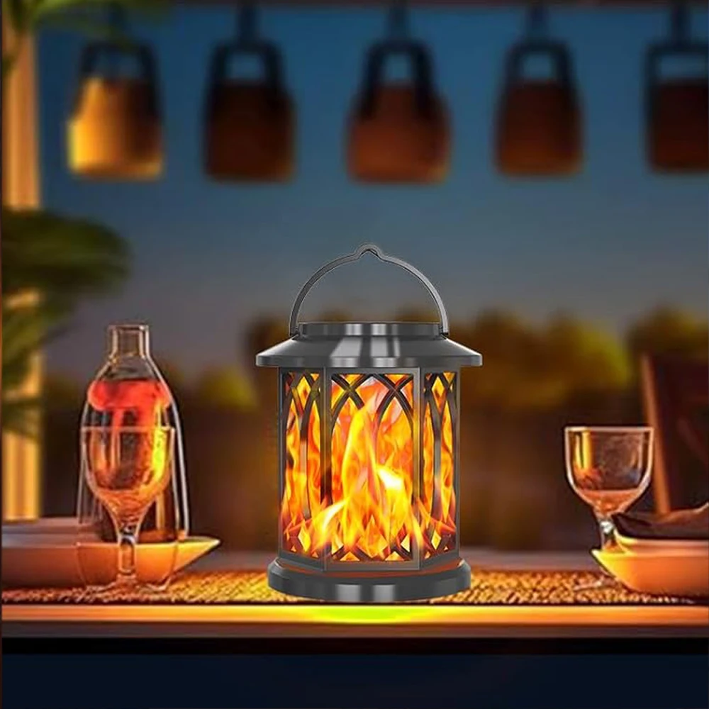 

Solar Lantern Outdoor Lights Upgraded Flickering Flame Waterproof Hanging Lantern Decorative for Yard Patio Path Garden Decor