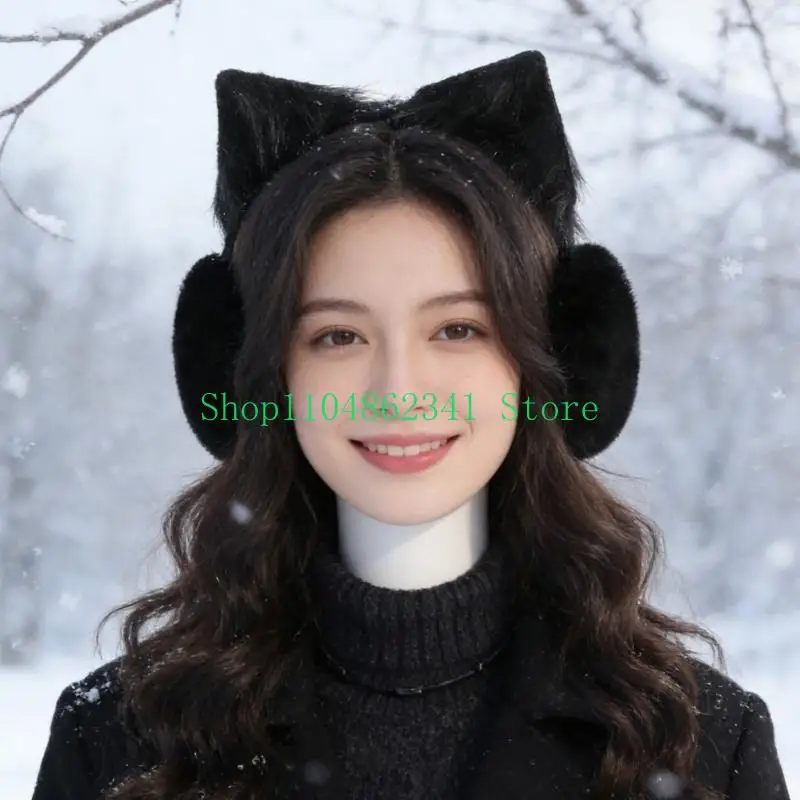 652F Furry Ear Warmer Snowboarding Earmuffs Cold Weather Insulated Fleecy Plush