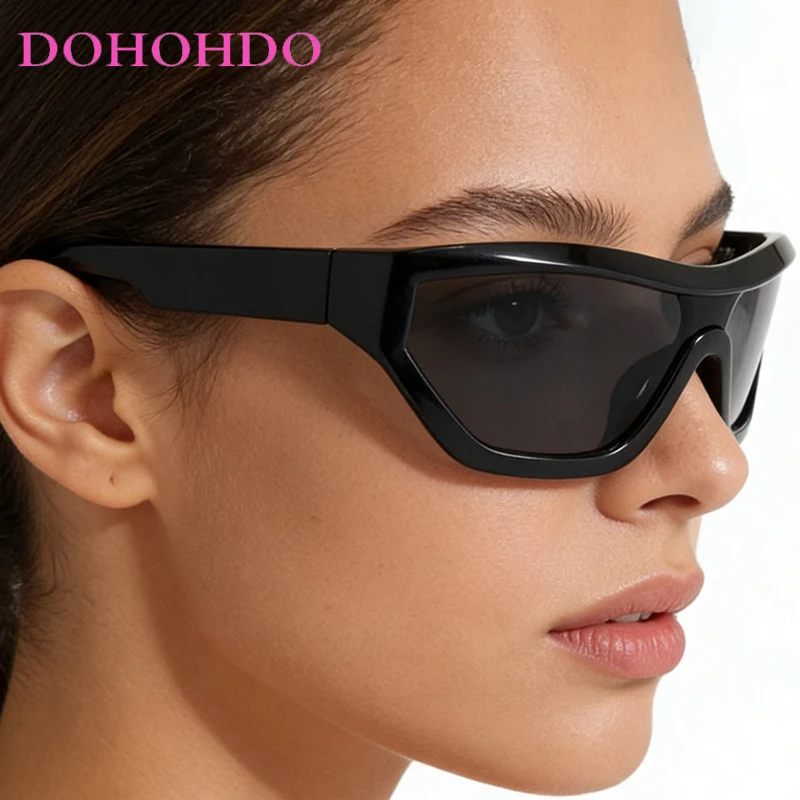 

Luxury Brand Design Punk One-Piece Women Sunglasses New Fashion Retro Men Sunglass Outdoor Sports Eyeglasses Female Lentes UV400