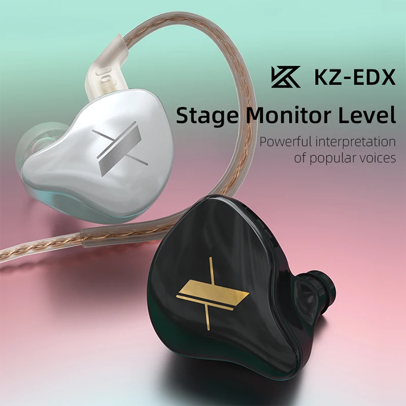 سماعات KZ EDX 1 سماعات رأس رياضية داخل الأذن ديناميكية HIFI Bass لإلغاء الضوضاء