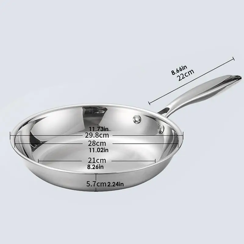 Stainless Steel Pans Oven-safe Frying Pans Cooking Pans Deep Frying Pans Non-coated Non-stick Cookware Household Kitchen Pots