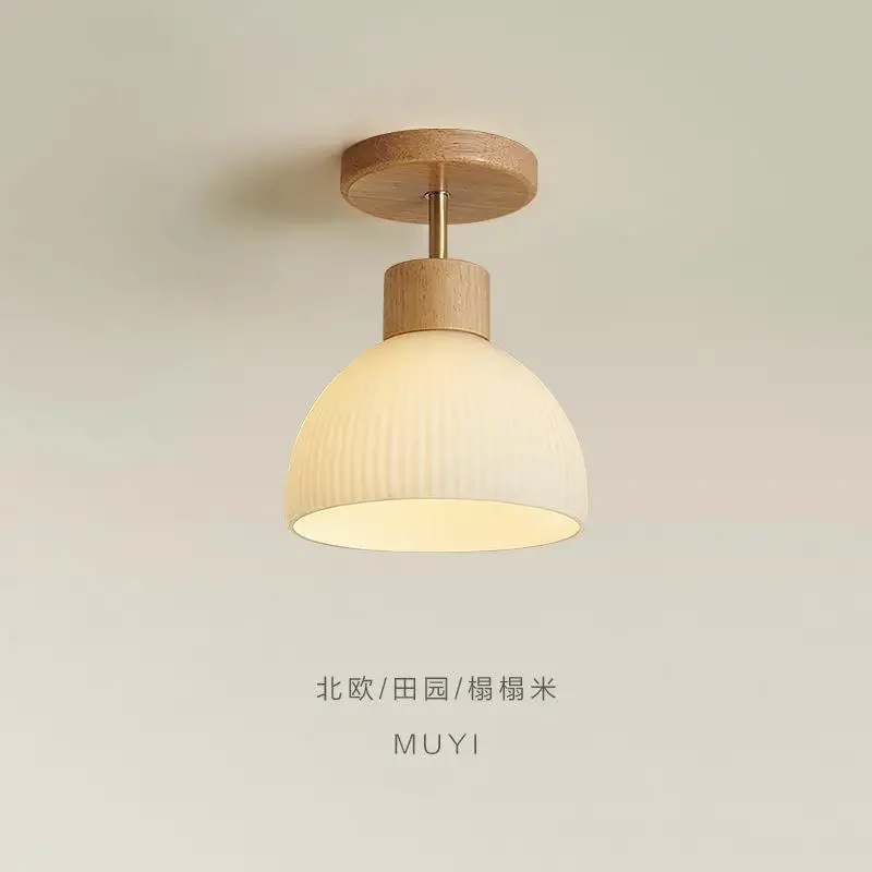 

Indoor Aisle Light Corridor Lights Nordic Log Style Bedroom Restaurant Ceiling lamp Simple Creative Entrance Light Chandelier