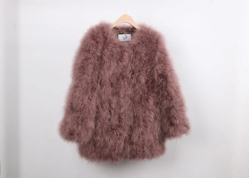 Fashion 100% Real Marabou Feather Fur Coat Ostrich Feather Women Jacket Elegant Luxury Autumn Winter Top Clothes