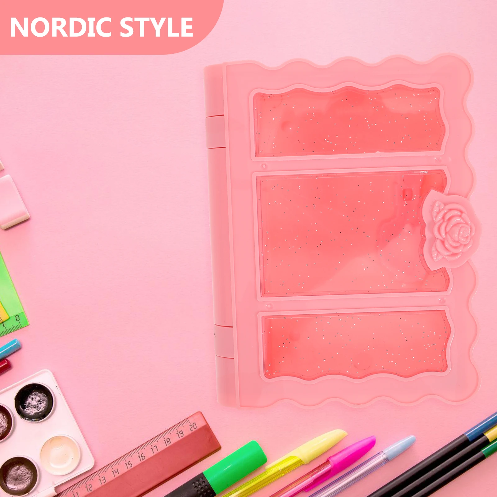 

2pcs Nordic Party Gift Box Carved for Kids Pink Large Capacity Desktop Organizer Home