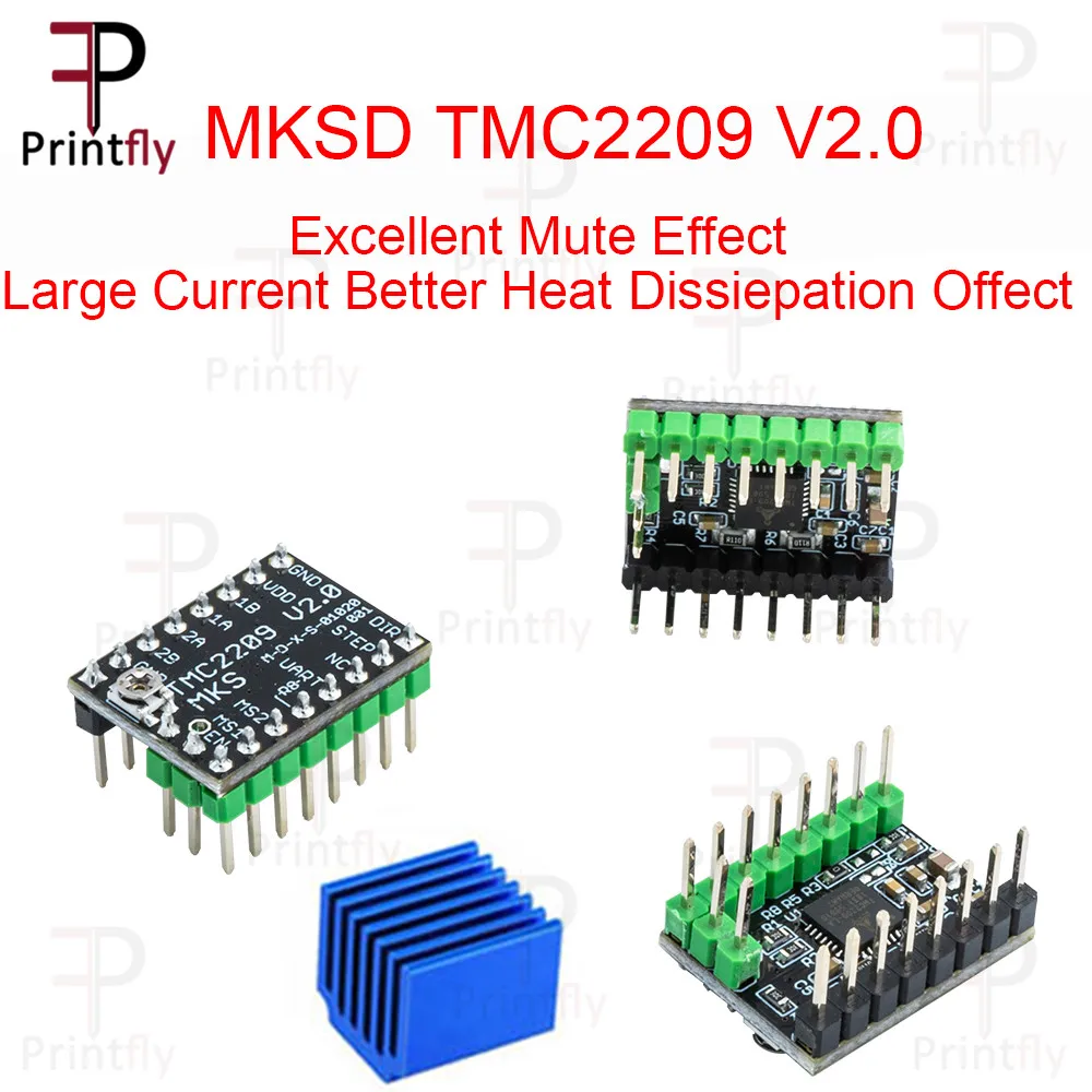 Printfly 3D 프린터 액세서리 TMC2209 스테퍼 모터 드라이브 울트라 사일런트 고전류 UART 모드 256 subdivision