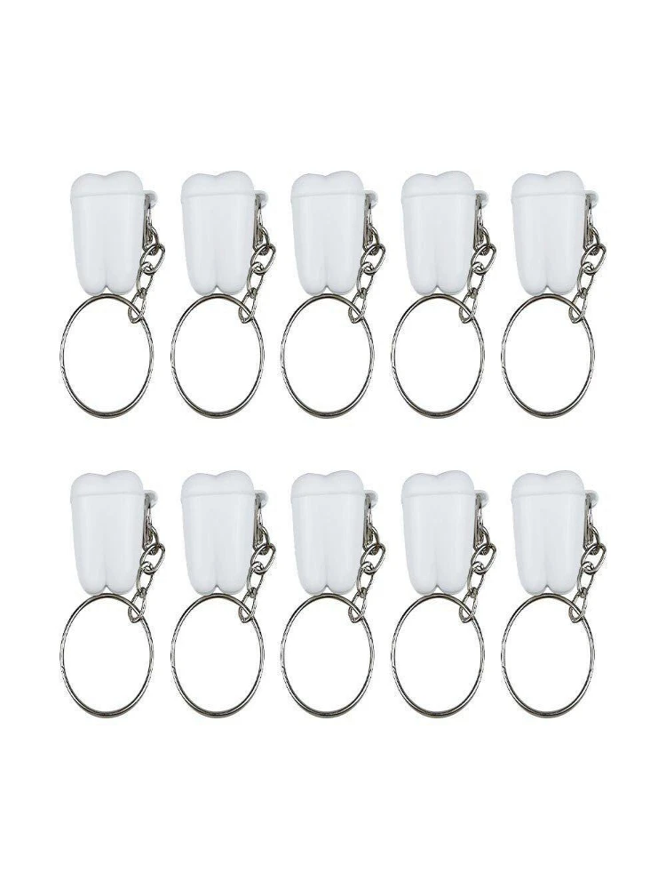 20pcs Tooth Shape with Keychain Kids Milk Teeth Box Baby Teeth Boxes Child's Tooth Souvenir Save Container Newborn Gift