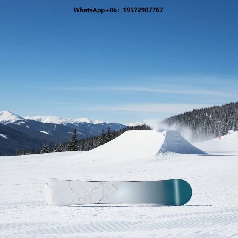 Premium Asymmetrical White Snow Ski Snowboard Wood Core Carbon Fiber Construction Winter Outdoor Sport 140cm
