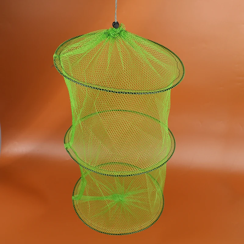 Simple Small Fish Guard Nylon Cloth 3 Layers Small Mesh Cloth Bag Net Bag Round Outdoor Foldable Cast Net