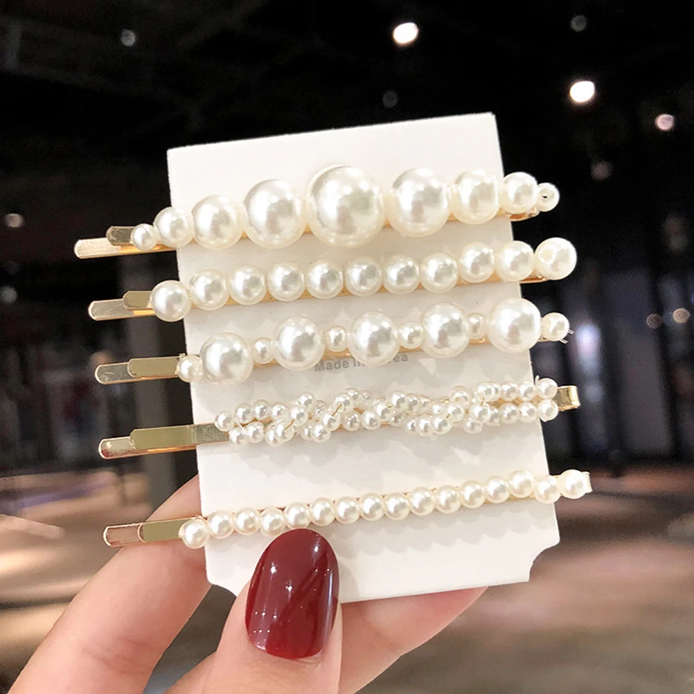 

10 Pcs Pearl Hair Clip Set Side Barrette Small Clips for Women Hairpin Barrettes Decorations Girls Pins