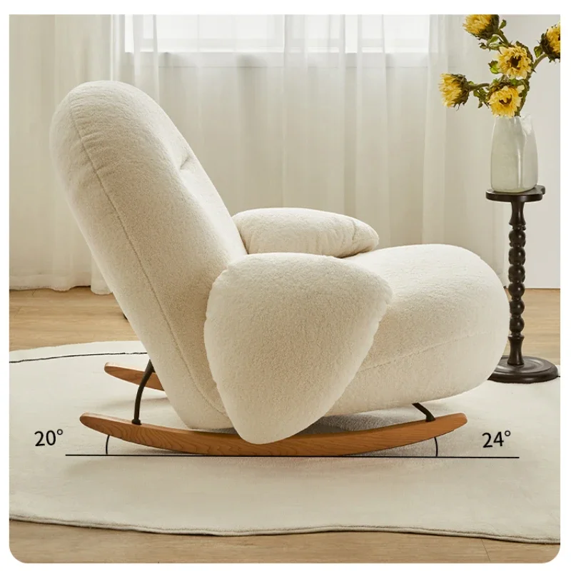 TLL Rocking Chair Nordic Cream Style Lazy Sofa Swing Recliner