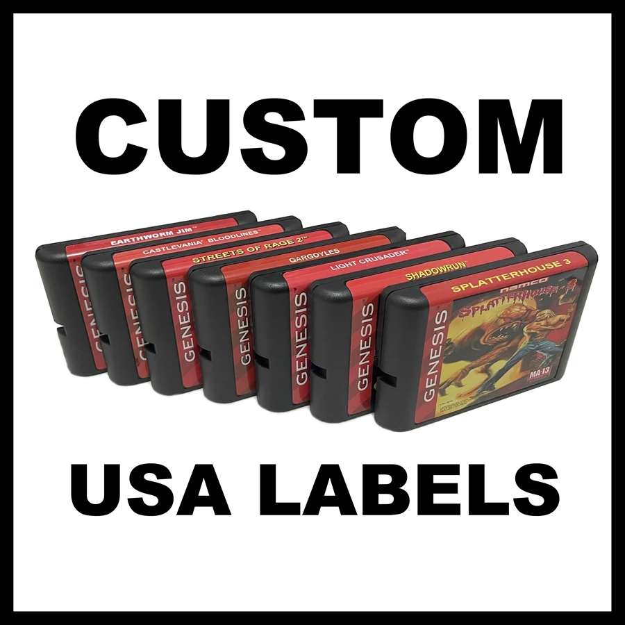 Tarjeta de Juego NTSC-USA Contra Hard Corps/Splatterhouse 3/SOR 1 2 3 de 16 Bits, Reproducción de Tarjeta MD para Sega Genesis Mega Drive