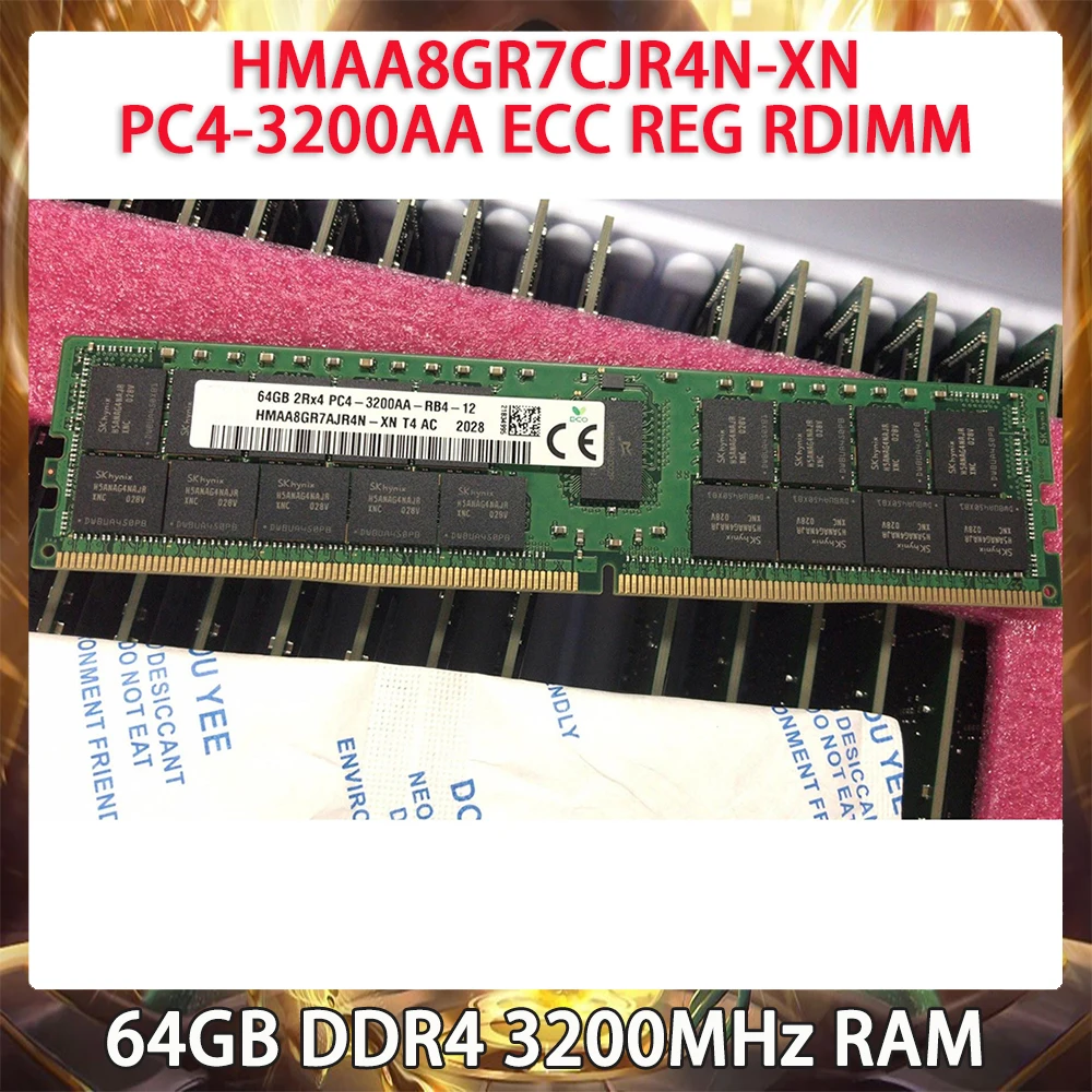 1 Pcs RAM 64GB DDR4 3200MHz HMAA8GR7CJR4N-XN PC4-3200AA ECC REG RDIMM For SK Hynix Server Memory