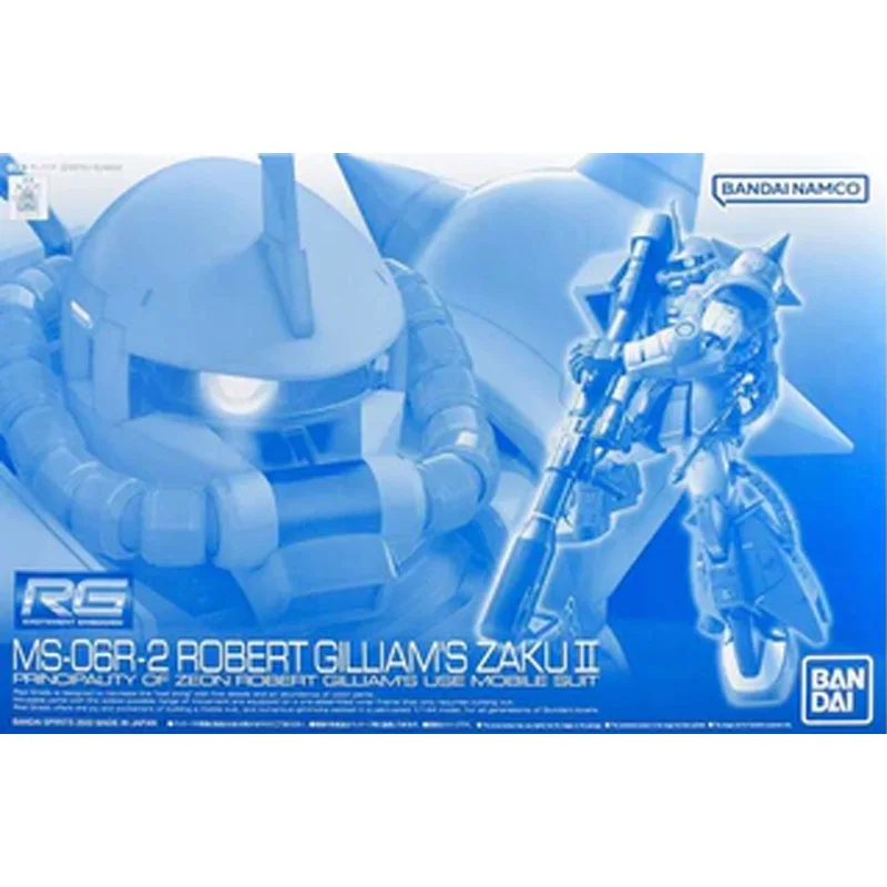 Oryginalna figurka anime Bandai RG MS-06R-2 ROBERT GILLIAM'S ZAKUII Gundam Robot Model do Składania Kolekcjonerski Zabawka Prezent dla Dzieci
