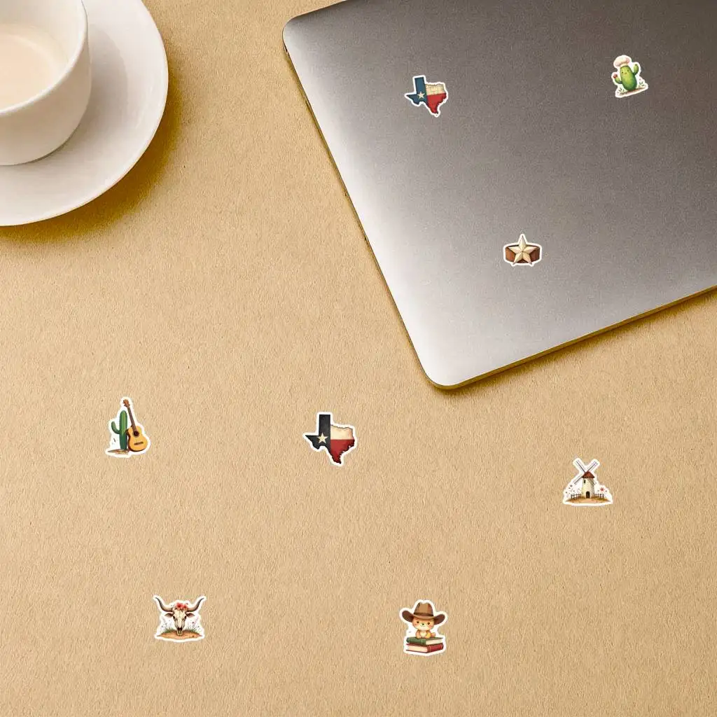 35pcs-50pcs Rustic Cactus Stickers Charming Rodeo  Stickers Teacher Reward Stickers For Guitar DIY Skateboard Laptop DIY
