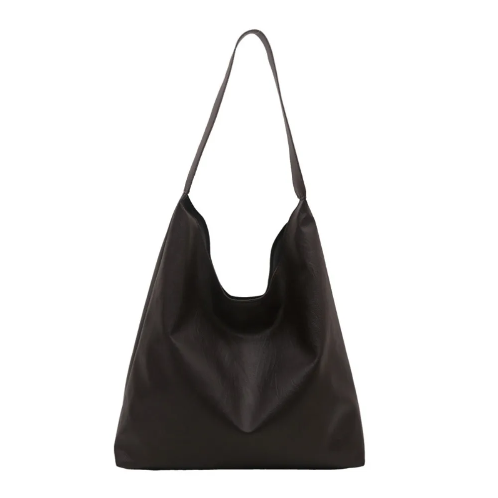 

Fashion Leather Soft PU Shoulder Bag Large Capacity Solid Color Women Handbag Crossbody Bag Magnetic Button Underarm Bag Work