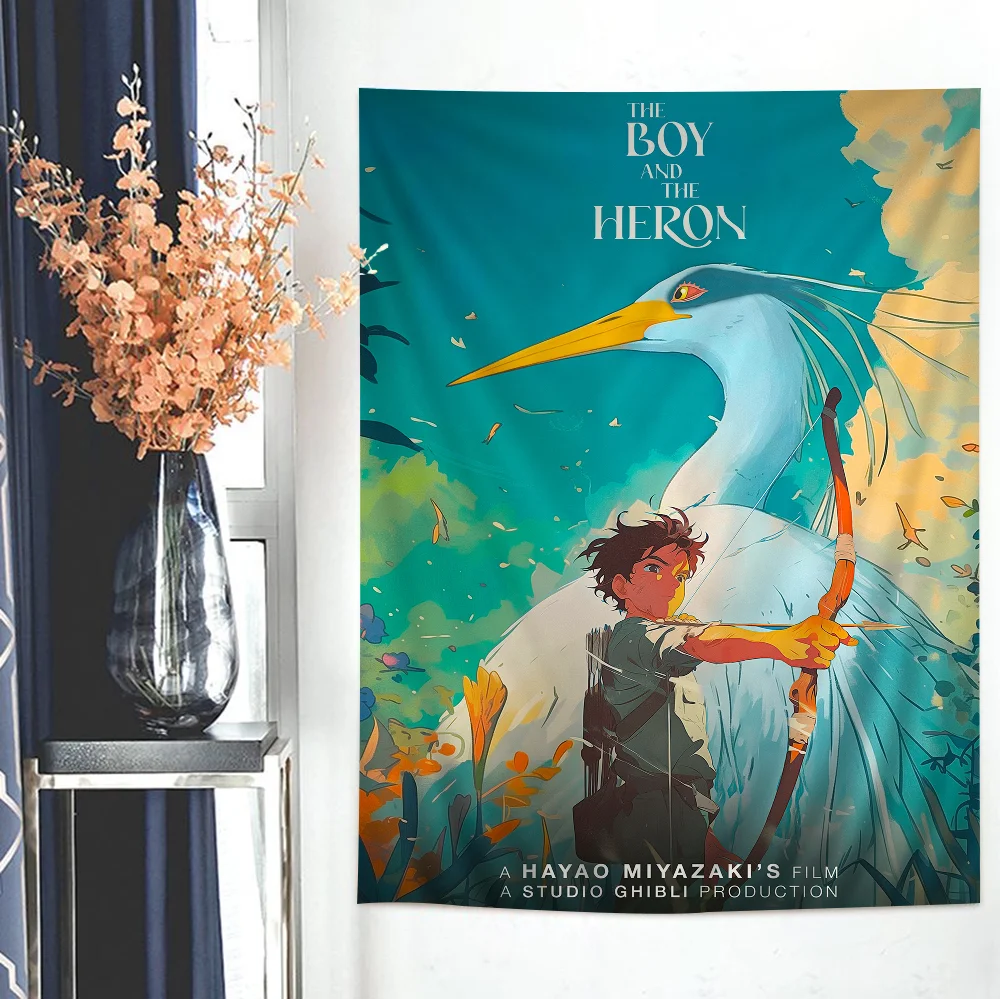 Anime The Boy and the Heron Colorful Tapestry Wall Hanging Bohemian Wall Tapestries Mandala Wall Art Decor