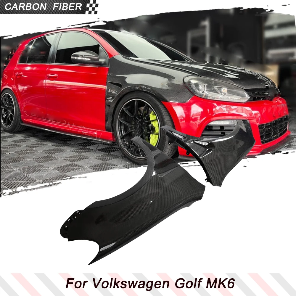 Carbon Fiber Car Front Side Fenders Flares for Volkswagen VW GOLF 6 VI MK6 R R20 2010-2013 Side Exterior Side Fender Vent Trims