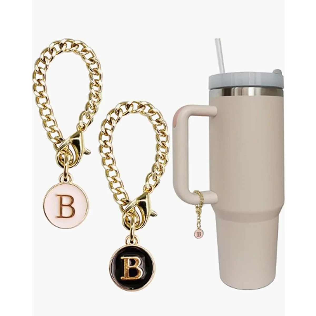 Letter Accessories Cup 2Pcs Initial Name lD Personalized Handle charmFor Tumbler Insulated Mugs