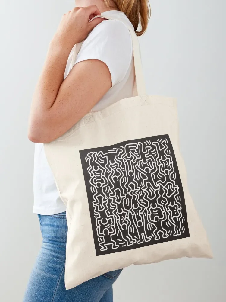 Black Haring Tote Bag Reusable bags Lady bags Big bag tote bag men's