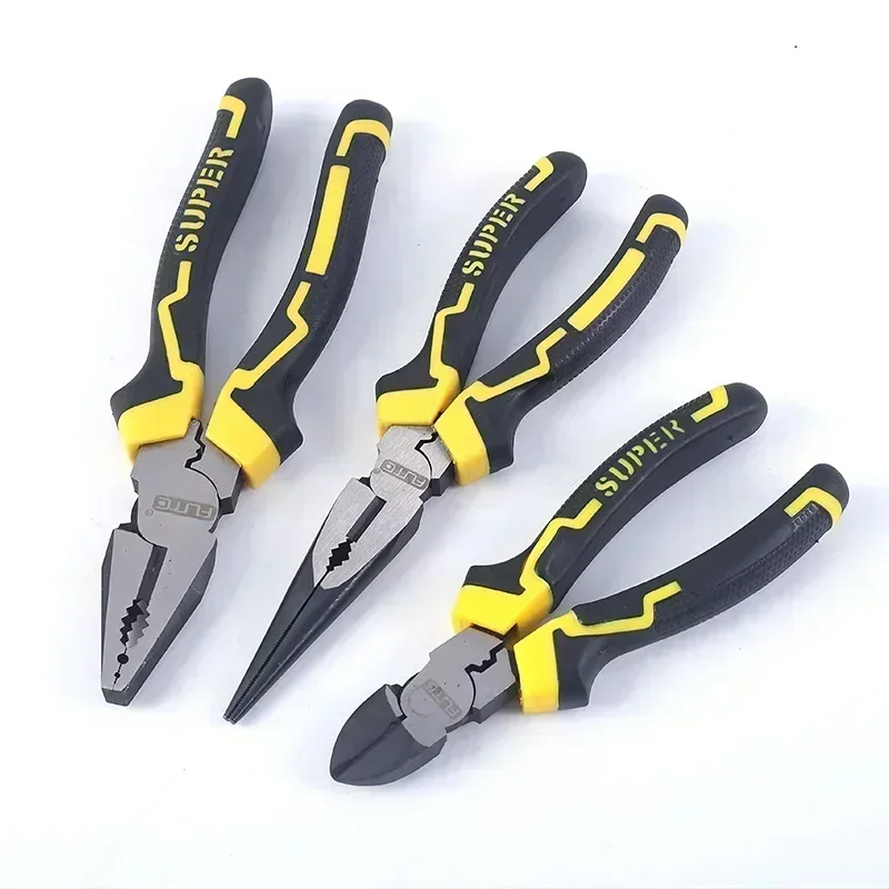 FUTE 6/8 Inch Wire Pliers Sharp Stripping Pliers Diagonal Plier Vice Rubber Handle Multifunctional Labor-saving Hardware Tools