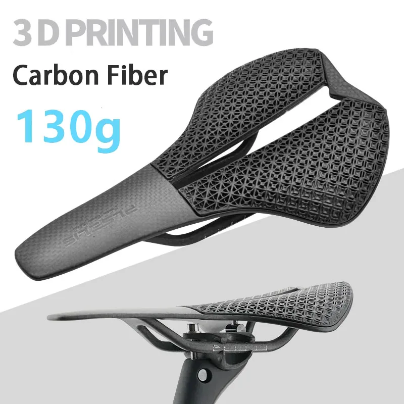 

3D Printed Bicycle Saddle Carbon Fiber Bike Seat Cushion Ultralight Road Mountain Bike Saddle Carbon MTB Hollow Comfortable Seat