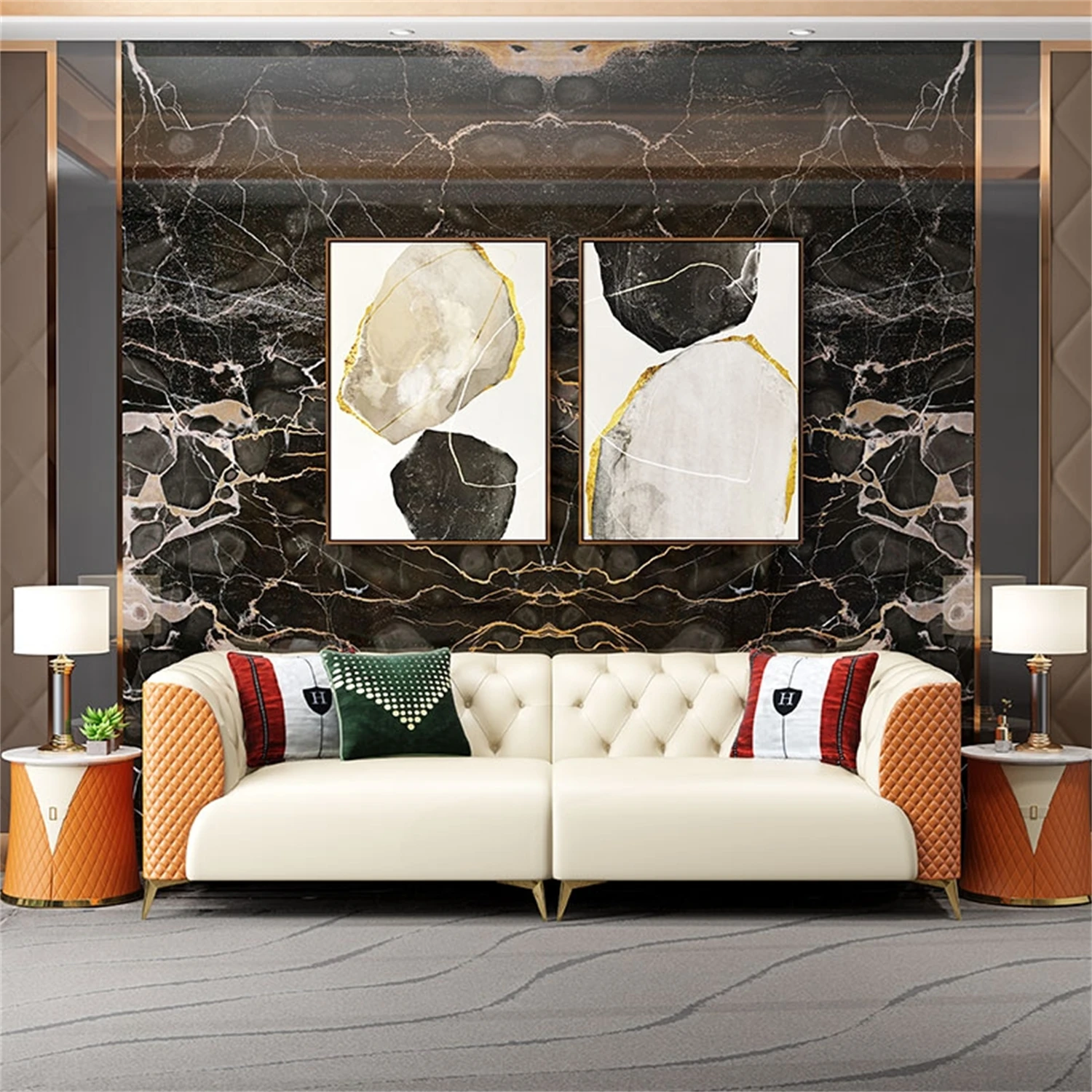 bl-Famous Brand Royal Luxury Leather  Sofa Sets&