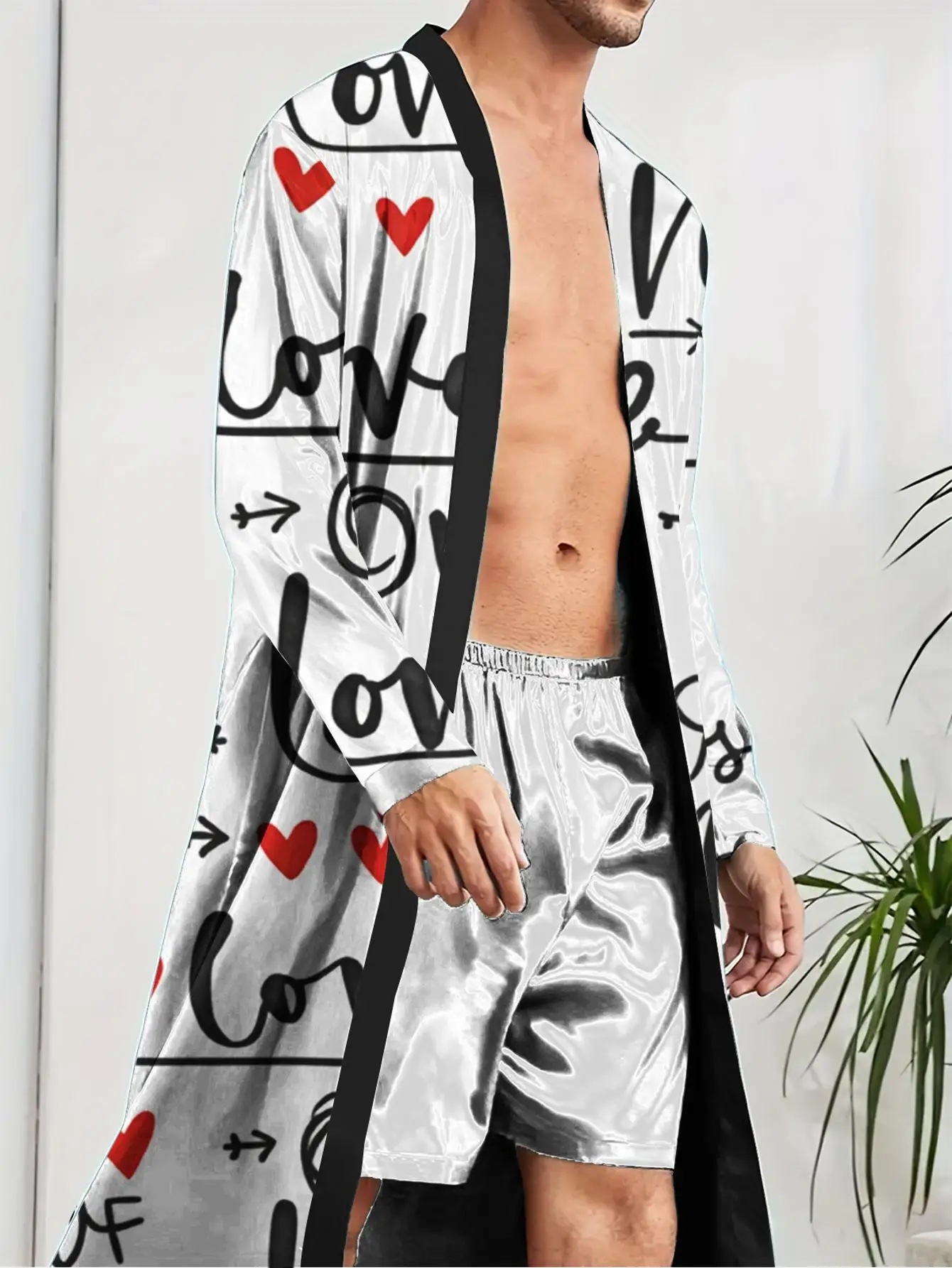 

1pc Men's Robes 2026 Spring/Summer 3D Printed Bathrobe for Man Polyester Robes Nightie for Men Graphic Men's Bathrobe Robe
