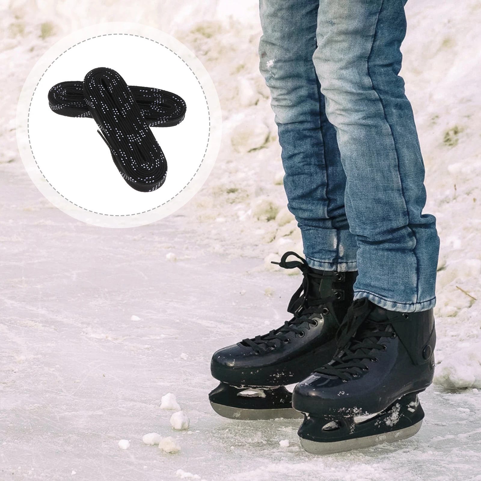 

Antifreeze Shoelaces Black Hockey Sports All Match All Match Shoelaces Durable Long Lasting Team Skating Ice Shoes
