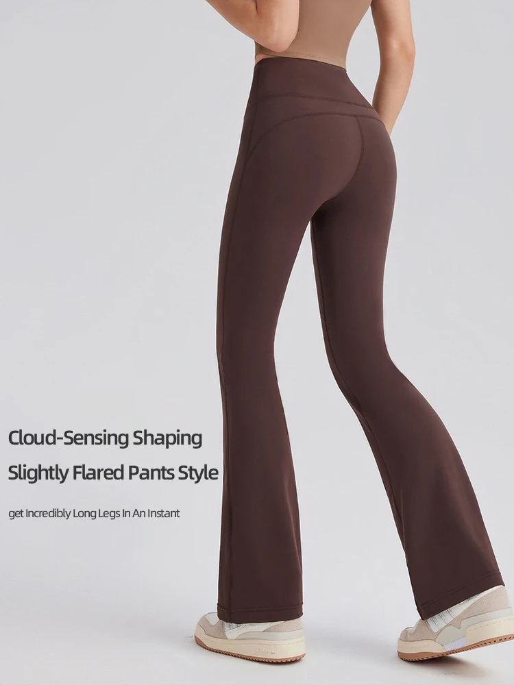 Damskie spodnie dzwony, wyszczuplające, z wysokim stanem, jednolite, seksowne spodnie typu shark flare, modne, codzienne, streetwearowe, elastyczne, modelujące pośladki, obcisłe legginsy do jogi.