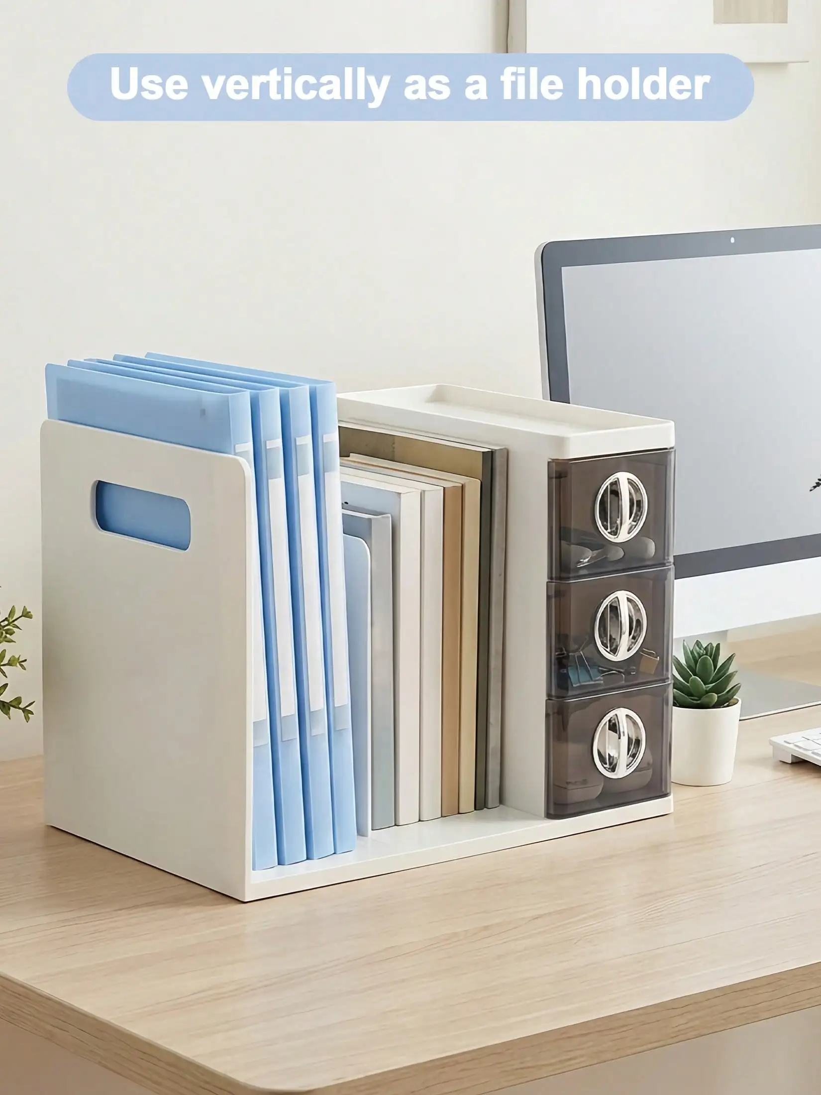 Vertical File Holder, 3-Drawer Desk Organizer For Magazines, Binders, Notebooks & Envelopes, Ideal For Office, Classroom And Home