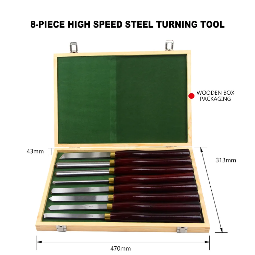 2026 8 قطعة شفرة مخرطة النجارة أداة HSS واسعة مستديرة الأنف مكشطة القوس الداخلي مكشطة مستديرة الخشب أداة تحول الخشب