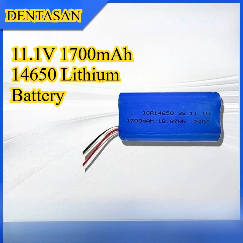 

Литиевый аккумулятор 11,1 В, 1700 мАч, 14650, подходящий для Bluetooth-динамиков, средств для мытья полов и электроинструментов