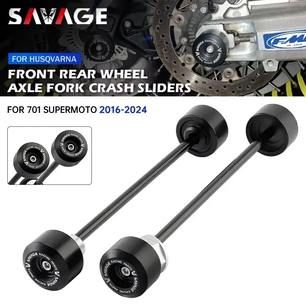 For Husqvarna 701 Supermoto Front Rear Axle Fork Sliders Motorcycle Frame Crash Protector Wheel Hub Anti-Collision Wheel Slider