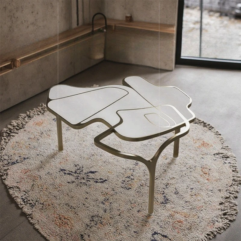 Italian coffee table living room home light luxury high sense modern irregular color stainless steel coffee table