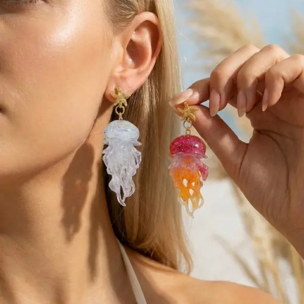 Women's Ocean Style Shell Starfish Stud Earrings, Nautical Gift