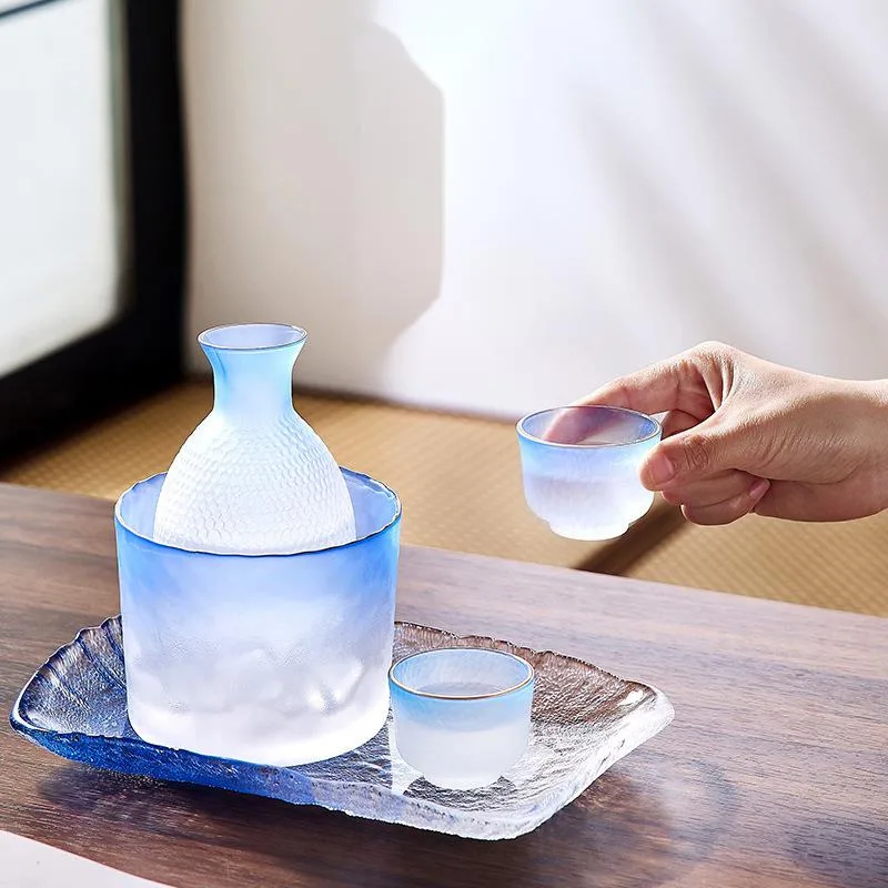 متجمد الوردي ساكي وعاء مجموعات اليابانية الزجاج بار النبيذ موزع الصينية Baijiu Soju النار نظارات قارورة برواري اكسسوارات المطبخ #2