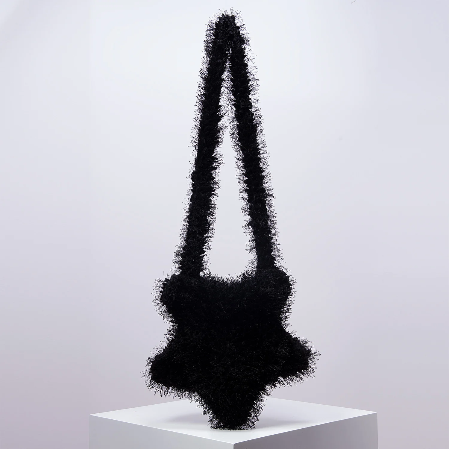 

Y2k Star Shape Candy-colored Plush Crossbody Bag For Young Ladies, Autumn & Winter Puffy Solid Colored Woman Shoulder Bag