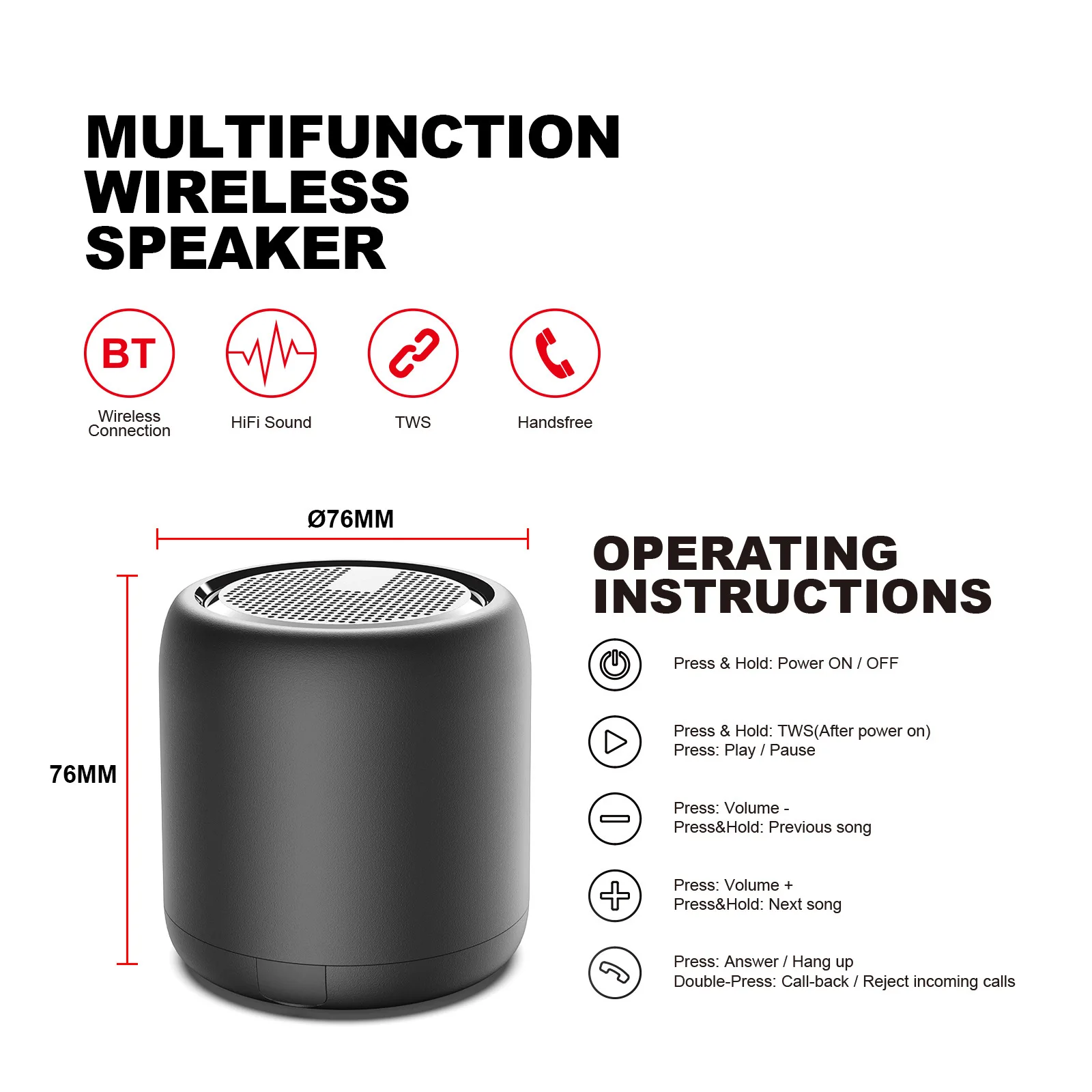 Picture 7: F11 Bluetooth Speaker Latest Bluetooth Black Wireless Speaker Waterproof Outdoor Application TWS Long Life Subwoofer Portable