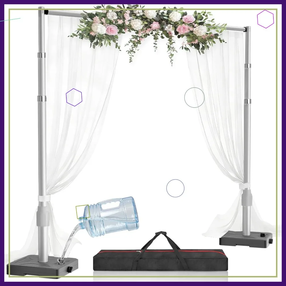 

Комплект регулируемой подставки для фона длиной 10x10 футов с основанием резервуара для воды для украшения свадьбы, вечеринки, детского душа