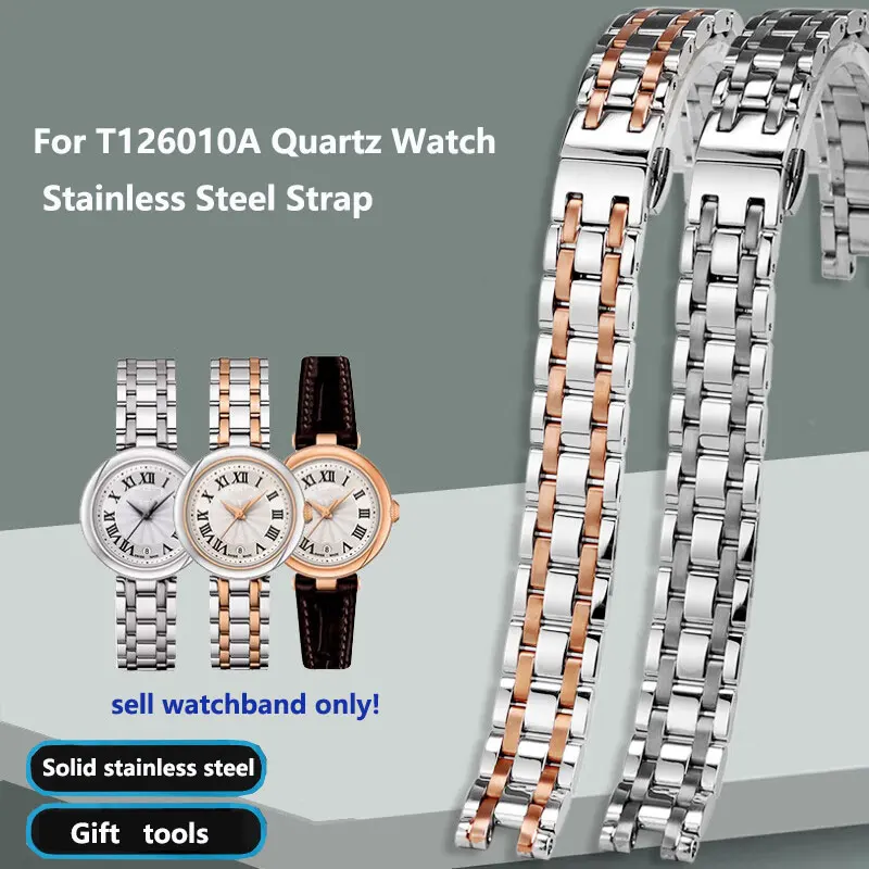 12mm high-quality stainless steel strap for Tissot Jiali Little Beauty T126010A quartz watch lady's stainless steel watch band