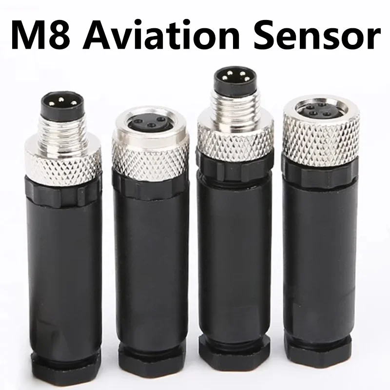 5/20PCS M8 3/4/5/6/8 Pin Sensor Connector Screw Male Female Threaded Plug Coupling Straight Aviation Eletrical Adapter