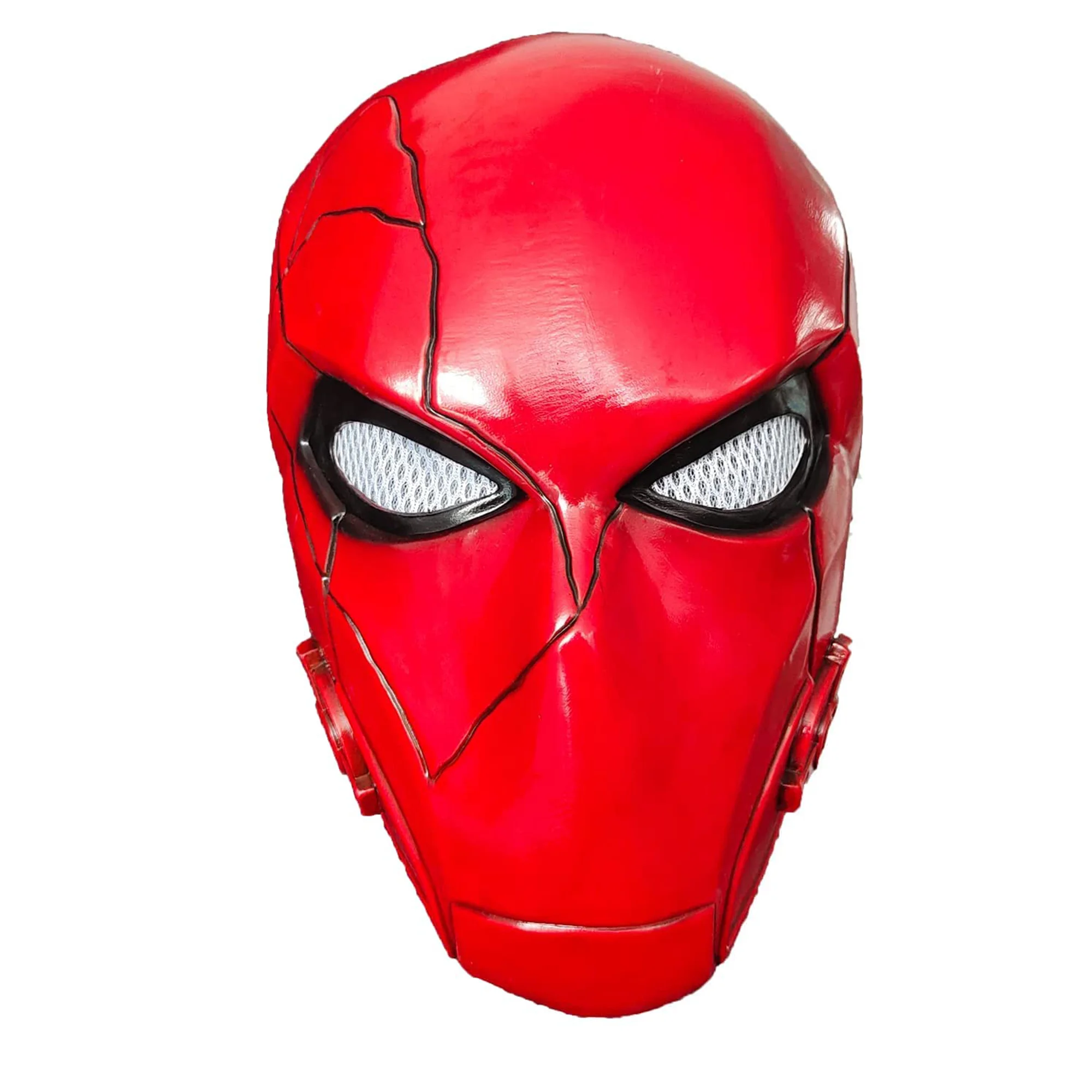 

Red Hood Latex Mask Super hero Cosplay Costume Halloween Party Props, Red, Adult