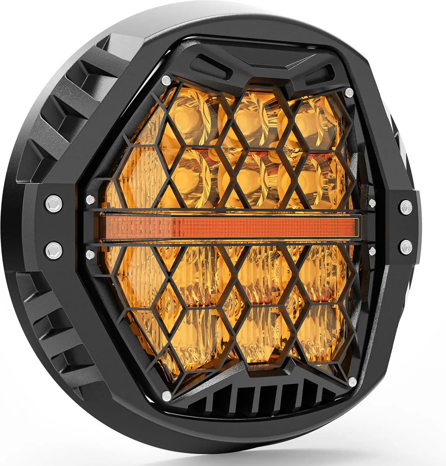 

DOT Approved 1000% Bright 120W 7" Motorcycles LED Headlight with Amber Lens DRL Compatible with Road King Road Glide Street Glid
