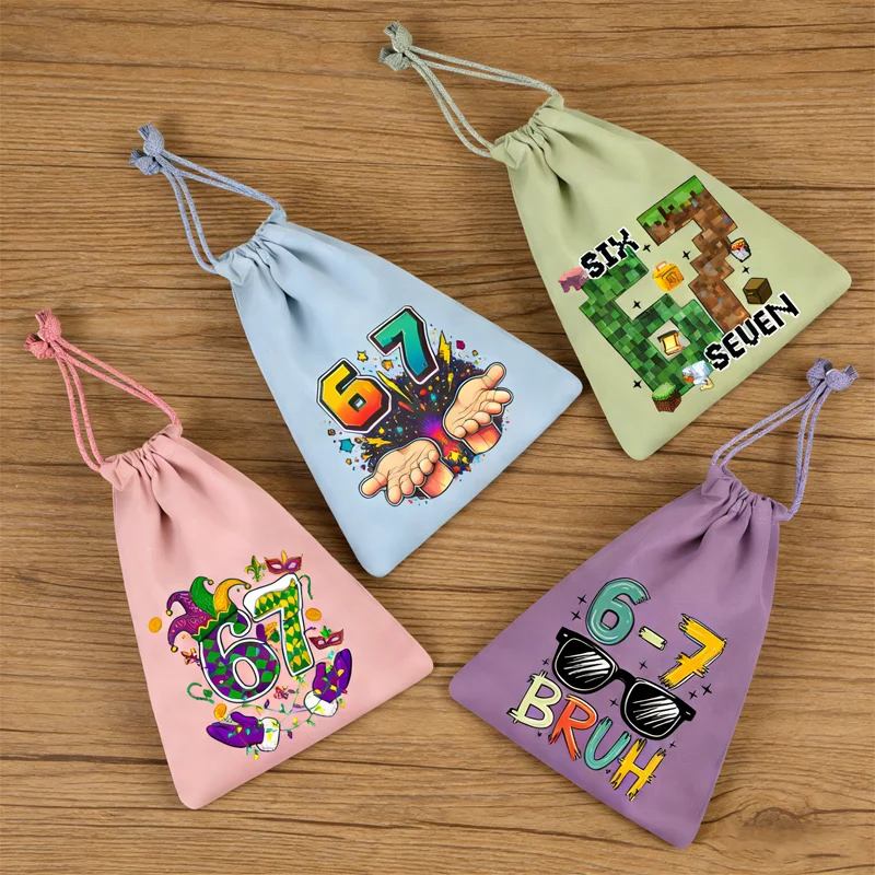 

Steal A Brainrot Pattern Handbag Portable Drawstring Pockets Print Gift Bag 67 Six Seven Bundle Mouth Sack Three Sizes Available