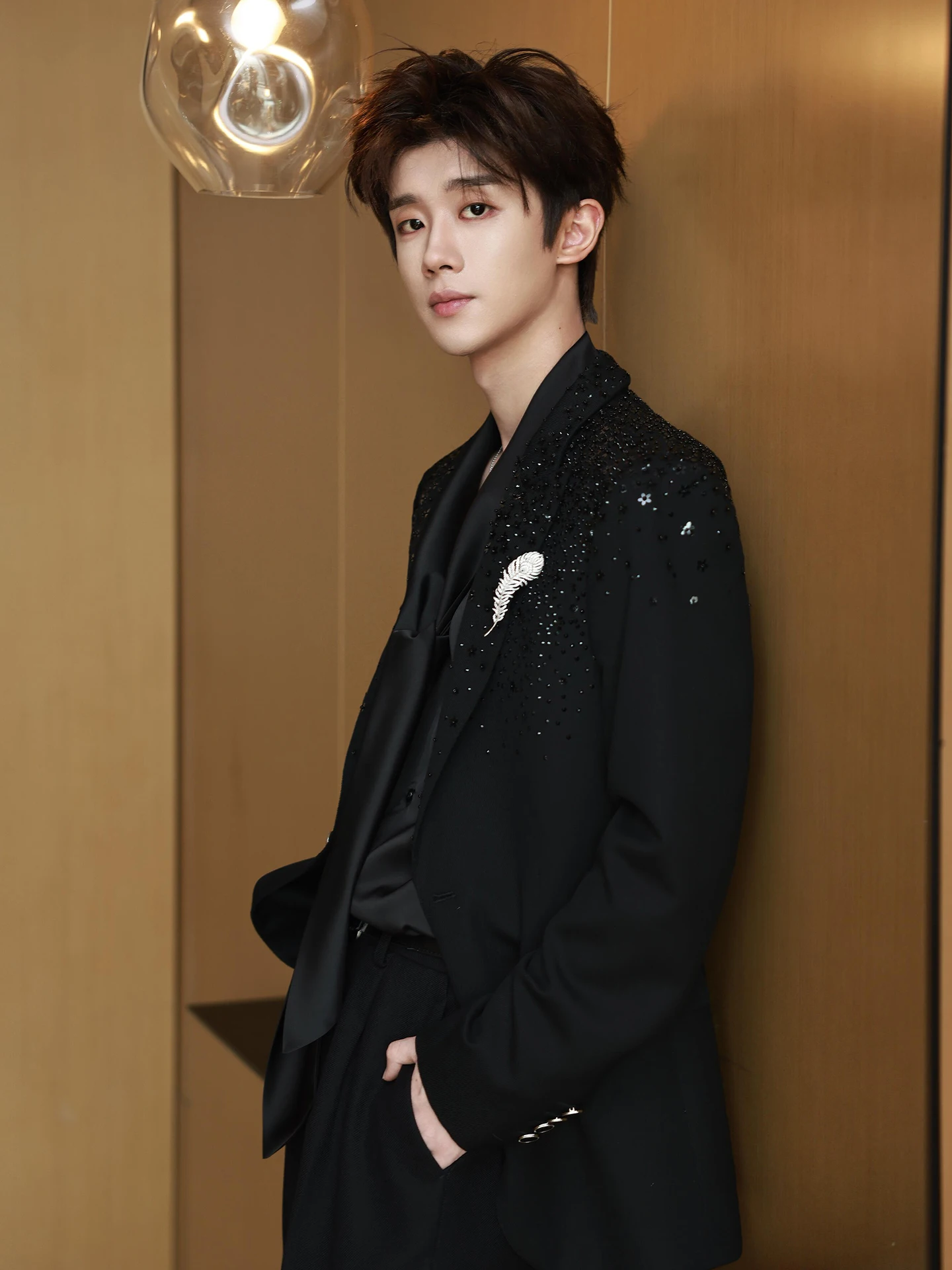 موضة السماء المرصعة بالنجوم لامعة الماس البدلة جاكيتات الرجال 2025 الخريف جديد الراقية العصرية مصممة معاطف شهم وسيم شيك الحلل #5