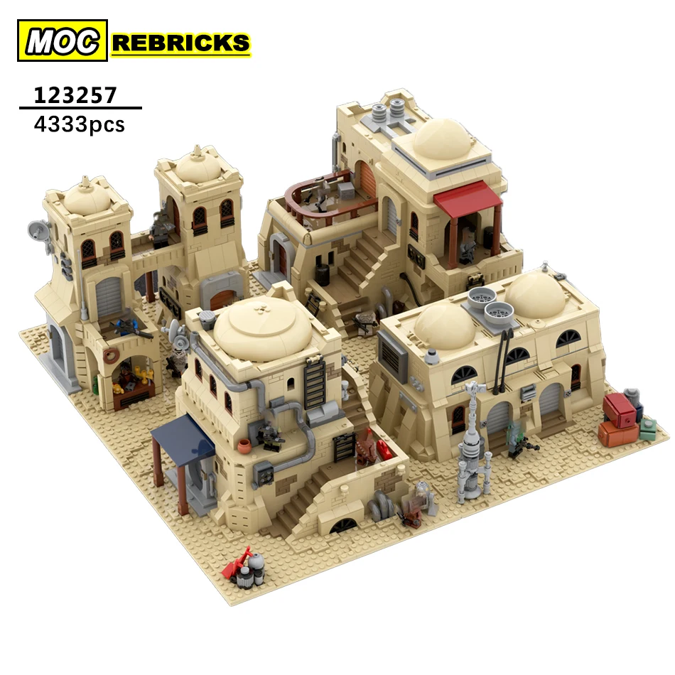 Space Movie Desert City Architecture House Bundle (Part 1) Building Block DIY Model MOC-123177 Collection Experts Brick for Toys