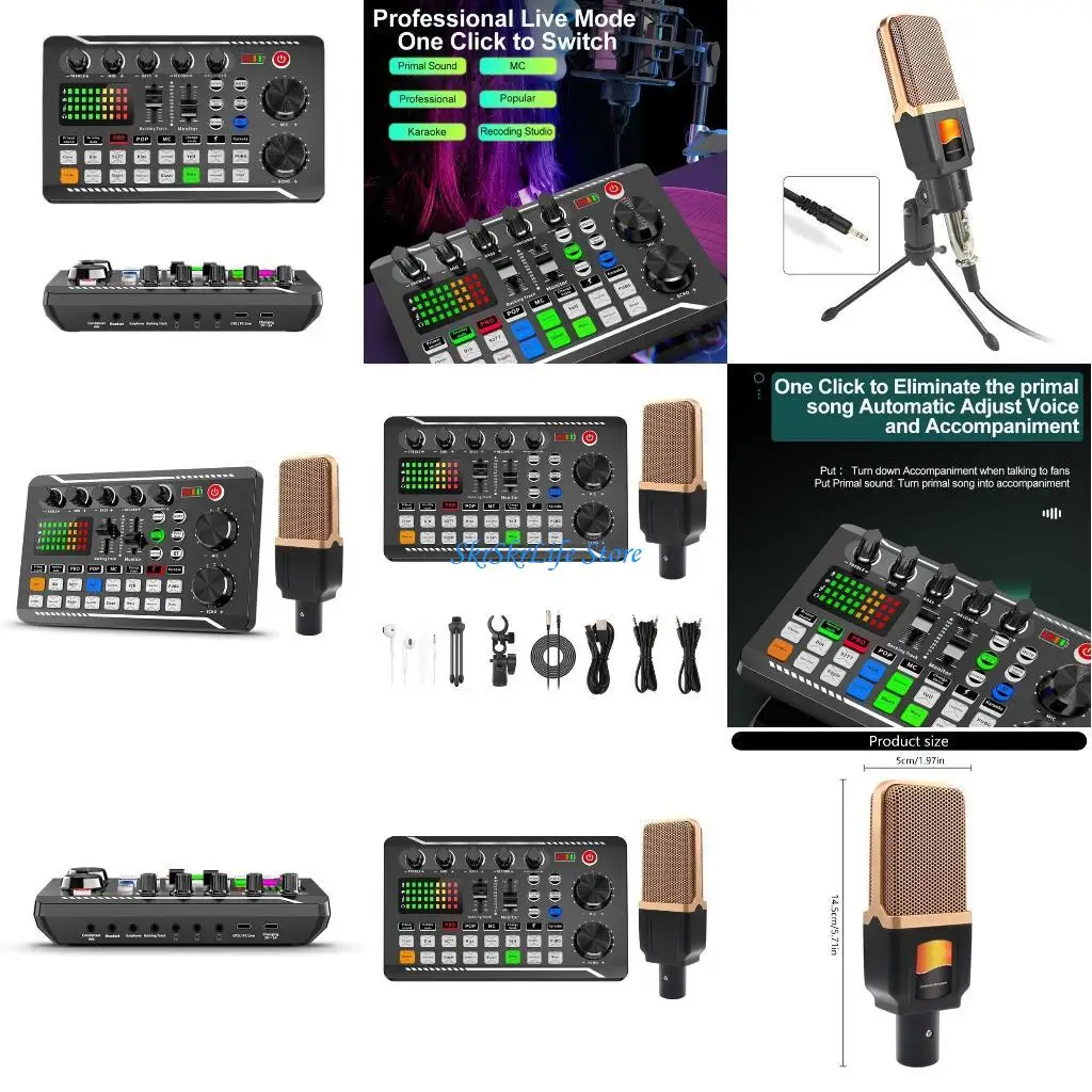 

E65E F998 LED Display Auditory Mixer Microphone Set For Easy Monitoring And Control
