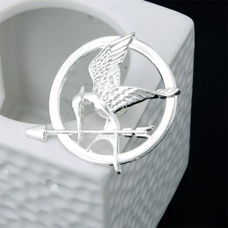 Trendy Popular The Hunger Games Birds Brooches For Unsex Fashion Movie Style Hollow Pins Jewelry Gift Party Office Cosplay Decor